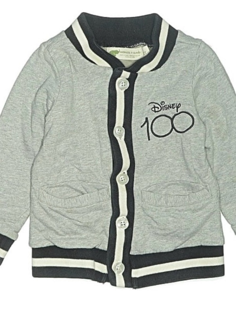 Disney 100 Grey Button-Front Kids Jacket